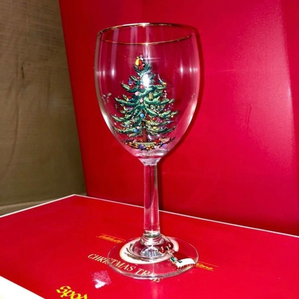Spode Christmas Tree Wine Glass Set